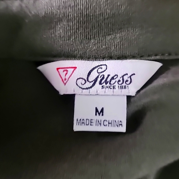 Guess Olive Green Knit Button Down Shirt - Picture 3 of 11